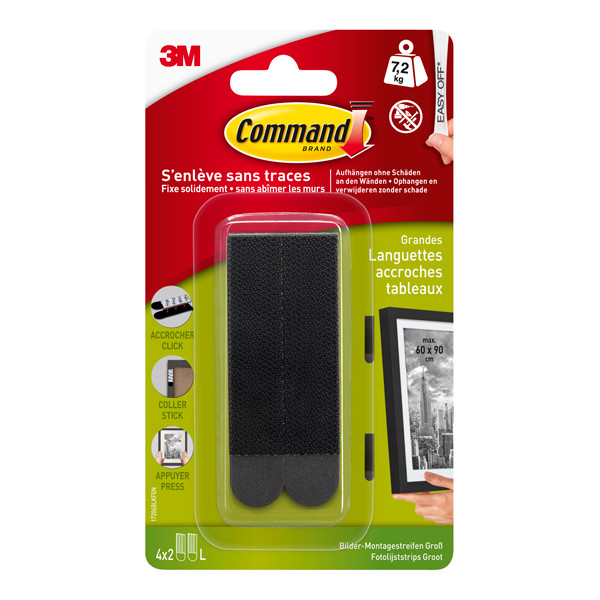 3M Command self-adhesive strips 7.2 kg (4-pack) 17206BLK 214501 - 1