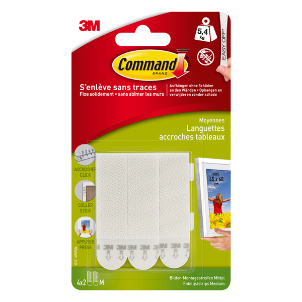 3M Command white medium self-adhesive photo frame strips (4 pack) 17201C 214549 - 1