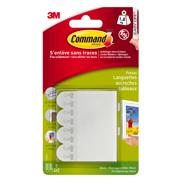 3M Command white small self-adhesive photo frame strips (4 pieces) 17202C 214550 - 1