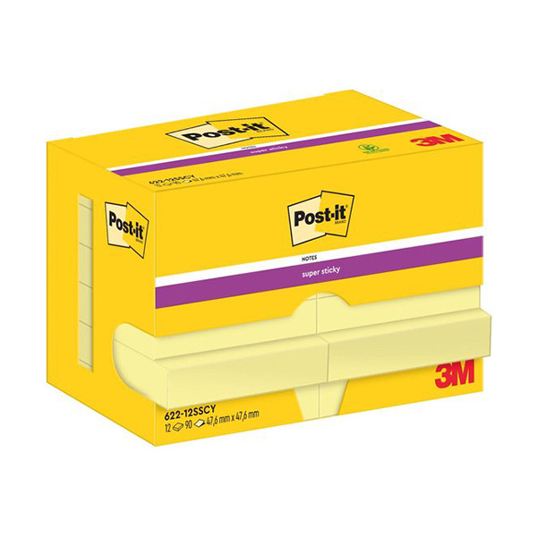 Extra Sticky Notes 47.6 x 47.6mm | 90 sheets yellow | 3M Post-it | 12-pack 201021 - 1