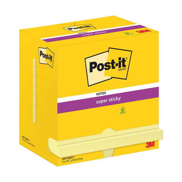 Extra Sticky Notes 76 x 127mm | 90 sheets yellow | 3M Post-it | 12-pack 201025 - 1