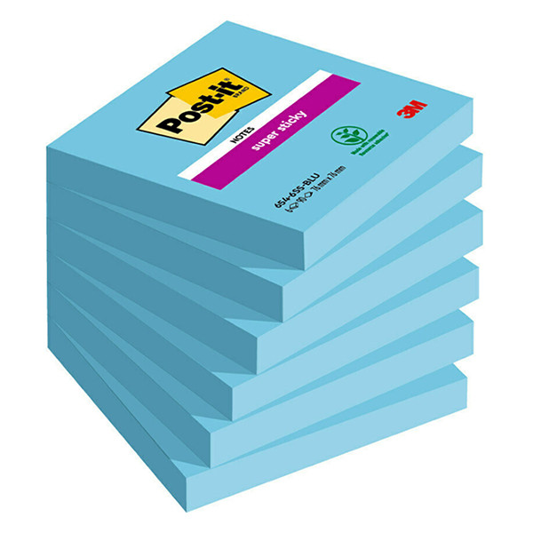 Extra Sticky Notes 76 x 76mm | 90 sheets electric blue | 3M Post-it 201042 - 1
