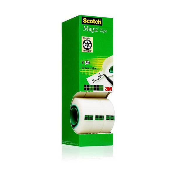 Invisible tape 19mm x 33m | 3M Scotch Magic | 8-pack 201098 - 1