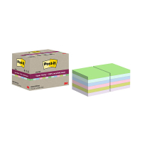 3M Post-It assorted recycled super sticky notes, 70 sheets, 76mm x 76mm (12-pack) 425637