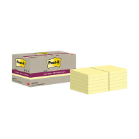 3M Post-It yellow recycled super sticky notes, 47.6mm x 47.6mm (12-pack) 425638