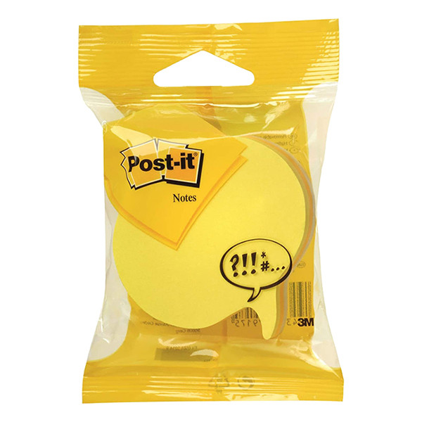 3M Post-it Die-Cut Notes cube yellow/ultra yellow/white speech bubble, 70mm x 70mm 2007SP 214580 - 1