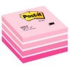 3M Post-it Notes pastel pink cube, 450 sheets, 76mm x 76mm 2028P 201326 - 1