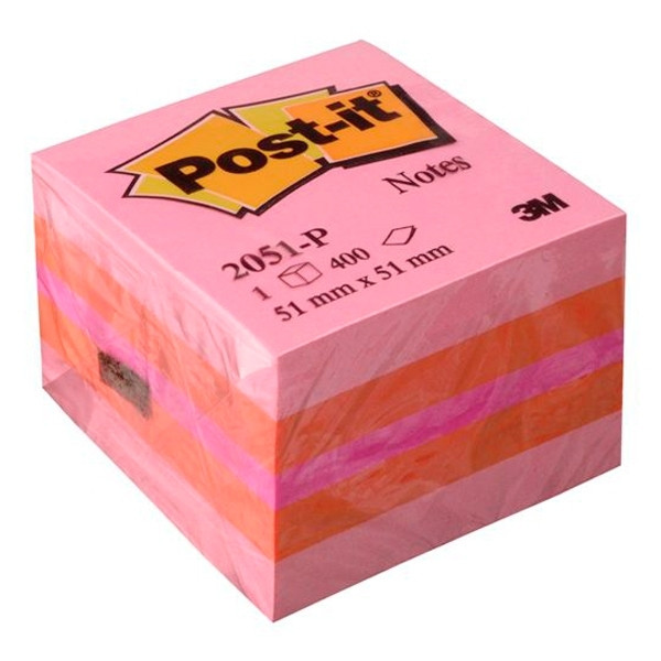 3M Post-it Notes pink mini cube, 51mm x 51mm 2051P 201318 - 1