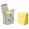 3M Post-it Notes yellow recycled mini tower, 100 sheets, 38mm x 51mm (6-pack)   653-1B 201382
