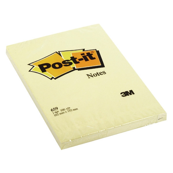 3M Post-it Notes yellow, 100 sheets, 152mm x 102mm 659GE 201010 - 1