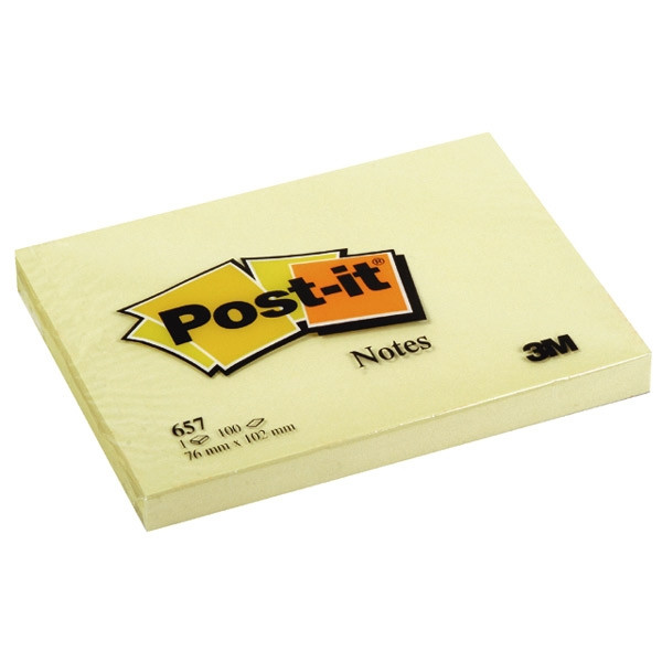 3M Post-it Notes yellow, 100 sheets, 76mm x 102mm 657GE 201006 - 1