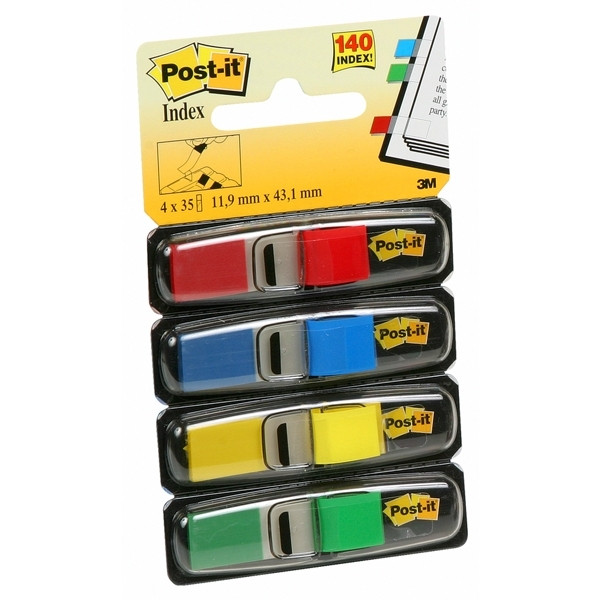 3M Post-it assorted colours narrow page markers (140 tabs) 683-4 201352 - 1