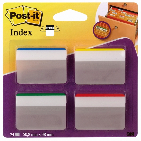 3M Post-it assorted colours strong tabs for hanging files (24-pack) 686A-1 201370 - 1