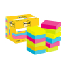 3M Post-it assorted neon notes, 100 sheets, 38mm x 51mm (12-pack)