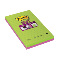 3M Post-it assorted super sticky lined notes, 45 sheets, 125mm x 200mm (2-pack) 5845SS 201058