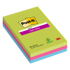 3M Post-it assorted super sticky lined notes, 90 sheets, 102mm x 152mm (3-pack)