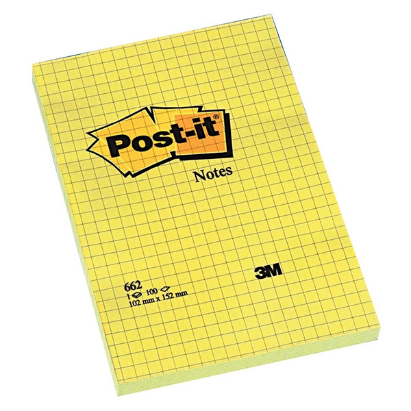 3M Post-it checked notes, 100 sheets, 102mm x 152mm 662 201078 - 1