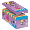 3M Post-it coloured super sticky Z-notes, 90 sheets, 76mm x 76mm (16-pack)