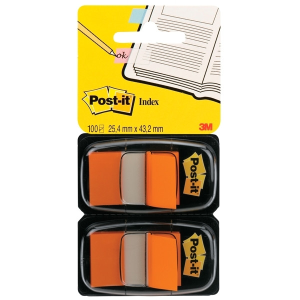 3M Post-it index orange standard dual pack (100 tabs) 680-O2EU 201340 - 1