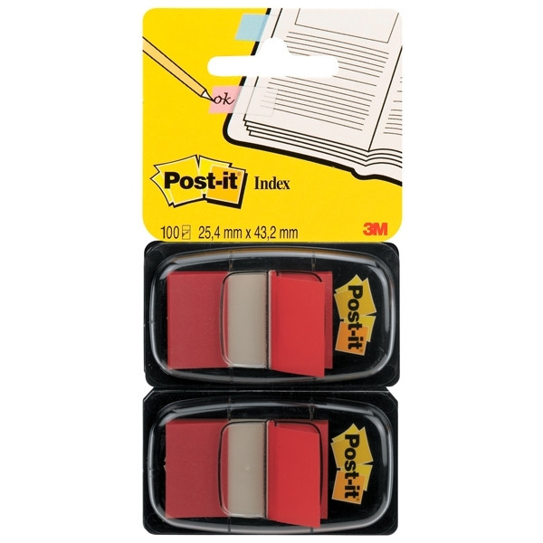 3M Post-it index red standard dual pack (100 tabs) 680-R2EU 201338 - 1