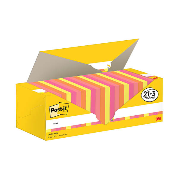 3M Post-it neon assorted notes, 76mm x 76mm (24-pack) 425626 - 1
