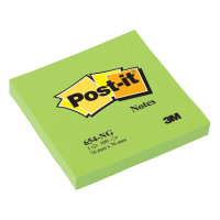 3M Post-it neon green notes, 100 sheets, 76mm x 76mm 654NGRE 7100177477 214537