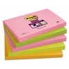 3M Post-it neon super sticky notes, 90 sheets, 76mm x 127mm (5-pack)