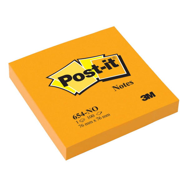 3M Post-it notes neon orange, 76mm x 76mm 654NORA 201496 - 1
