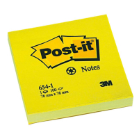 3M Post-it notes neon yellow, 76mm x 76mm 654NYEL 201495