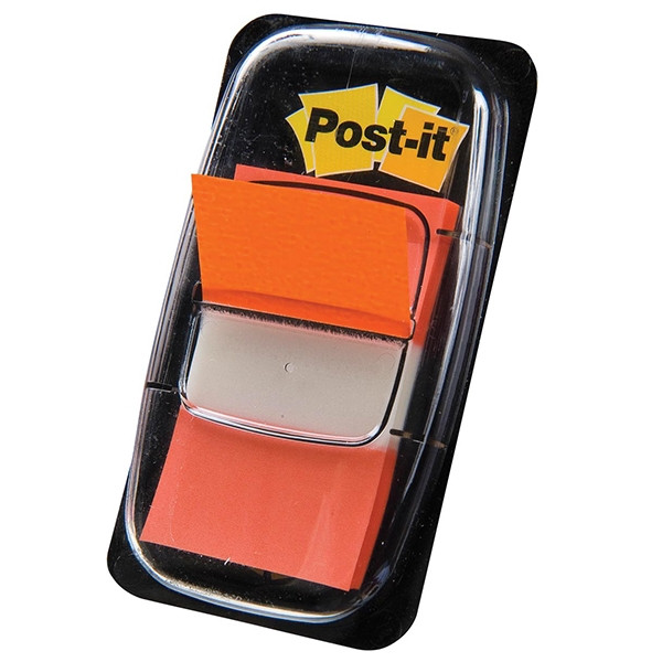 3M Post-it orange standard index tabs, 25.4mm x 43.2mm (50 tabs) 680ORA 201486 - 1