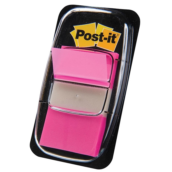 3M Post-it pink standard index tabs, 25.4mm x 43.2mm (50 tabs) 680-21 201487 - 1