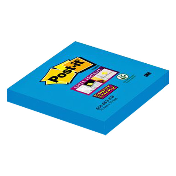 3M Post-it super sticky electric blue notes, 90 sheets, 76mm x 76mm 654SSEB 201042 - 1