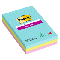 3M Post-it super sticky line 'Miami' notes, 90 sheets, 101mm x 152mm (3-pack) 469SSMI 201062