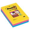3M Post-it super sticky lined 'Rio' notes, 90 sheets, 101mm x 152mm (3-pack)