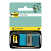3M Post-it turquoise standard index tabs, 25.4mm x 43.2mm (50 tabs)