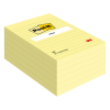 3M Post-it yellow lined notes, 100 sheets, 102mm x 152mm
