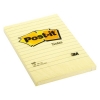 3M Post-it yellow lined notes, 100 sheets, 102mm x 152mm