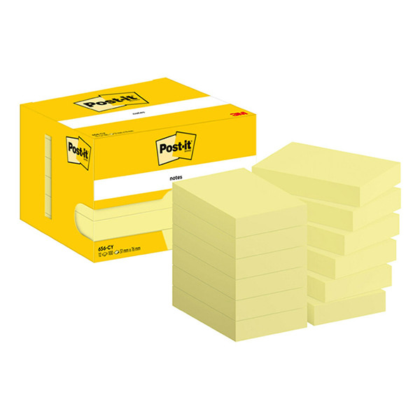 3M Post-it yellow self-adhesive notes, 100 sheets, 51mm x 76mm (12-pack) 656CY 201035 - 1