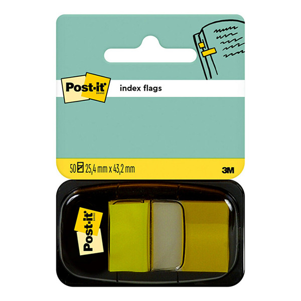 3M Post-it yellow standard index, 25.4mm x 43.2mm (50 tabs) 680YEL 201483 - 1