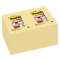 3M Post-it yellow super sticky notes, 90 sheets, 47.6mm x 76mm (12-pack) 656SSY 201040