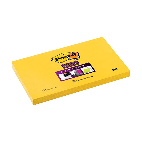 3M Post-it yellow super sticky notes, 90 sheets, 76mm x 127mm 655-S 201374 - 1