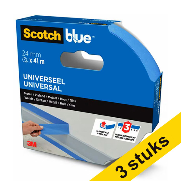 ScotchBlue Multi-surface masking tape, 24mm x 41m (3-pack) 280058 - 1