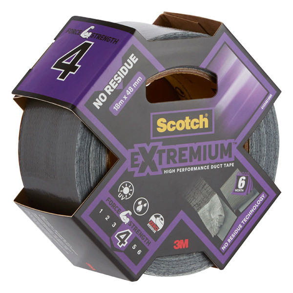 3M Scotch High Performance Duct Tape 48mm x 18.2m Silver 4818NR 201240 - 1