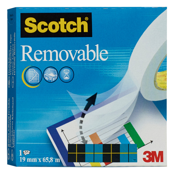 3M Scotch removable adhesive tape, 19mm x 66m 8111966 201245 - 1