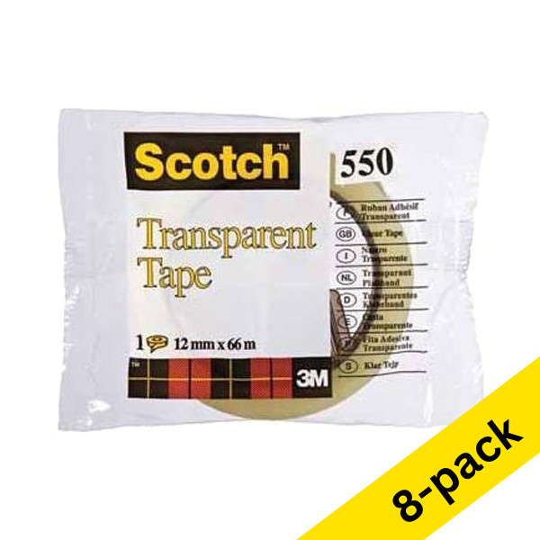 3M Scotch transparent tape, 19mm x 66m (8-pack) 5501966A 201454 - 1