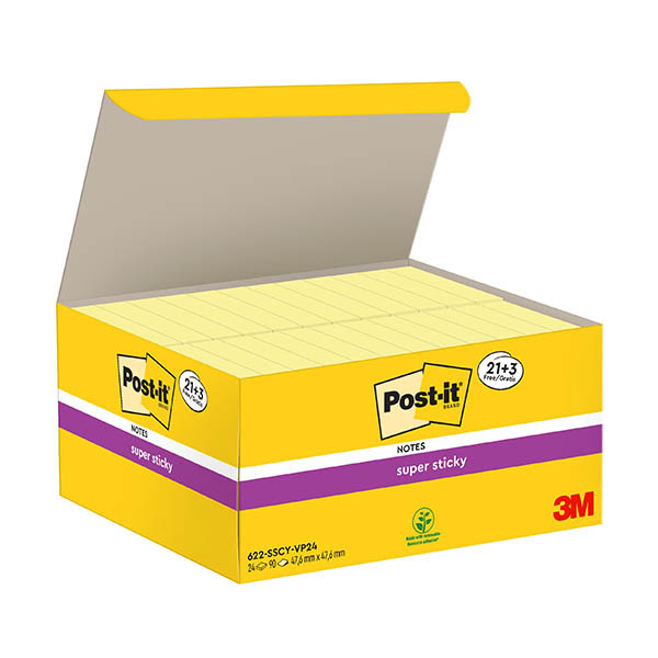 Sticky Notes 47.6 x 47.6 mm | 90 sheets yellow | 3M Post-it Notes | 24-pack 425601 - 1