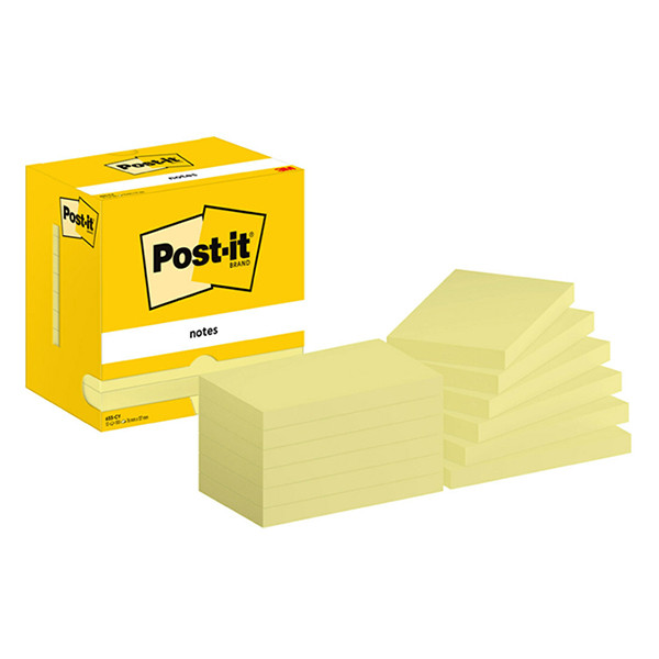 Sticky Notes 76 x 127mm | 100 sheets yellow | 3M Post-it | 12-pack 201033 - 1
