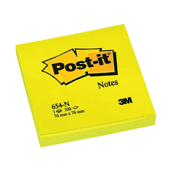 Sticky Notes 76 x 76mm | 100 sheets neon yellow | 3M Post-it 201495 - 1