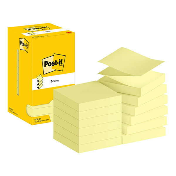 Z-Notes 76 x 76mm | 100 sheets yellow | 3M Post-it | 12-pack 201005 - 1