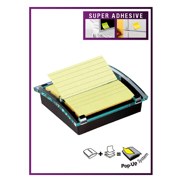 Z-Notes Millennium dispenser + Z-notes 101 x 101mm | 90 sheets yellow lined | 3M Post-it 201028 - 1